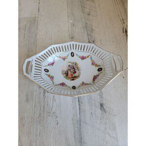 German vintage Victorian woman tray oval home decor